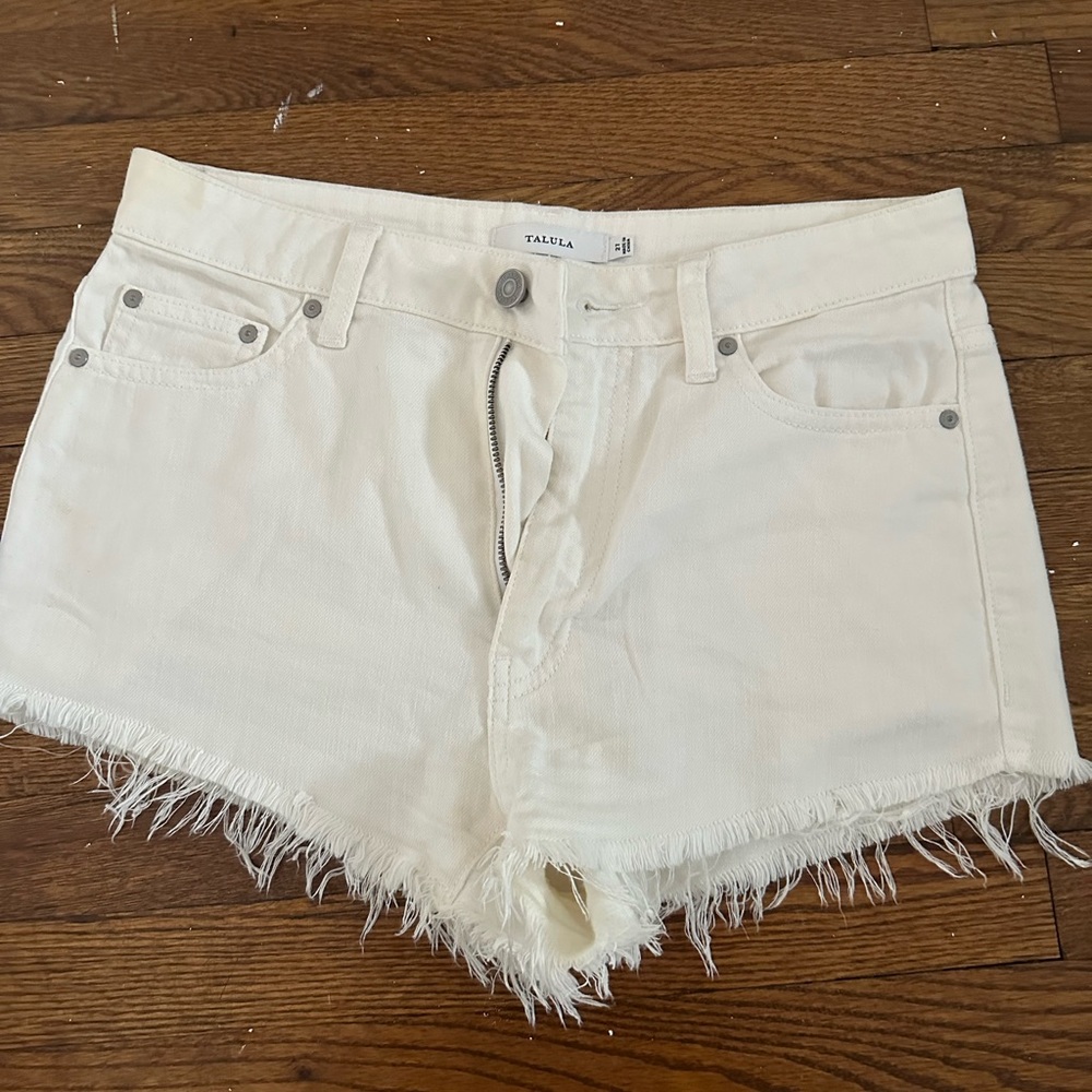 Aritzia white jean shorts